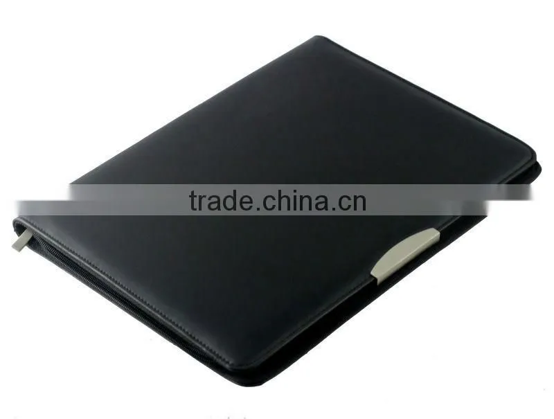 A4 PU leather file folder portfolio with zipper