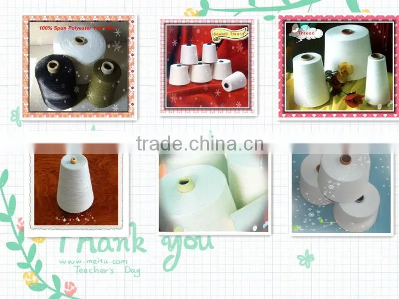 40/2/3 raw white 100pct spun polyester yarn sewing thread