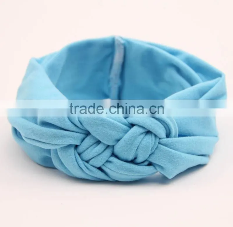 Fashion bow tie plain cotton headwrap,