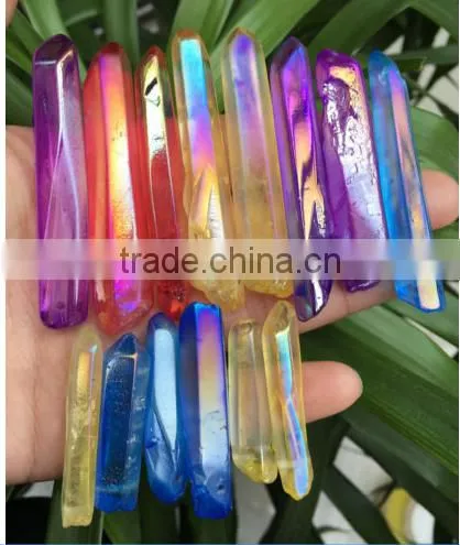Angel Aura Quartz Crystal Platinum & Silver Coated Rainbows