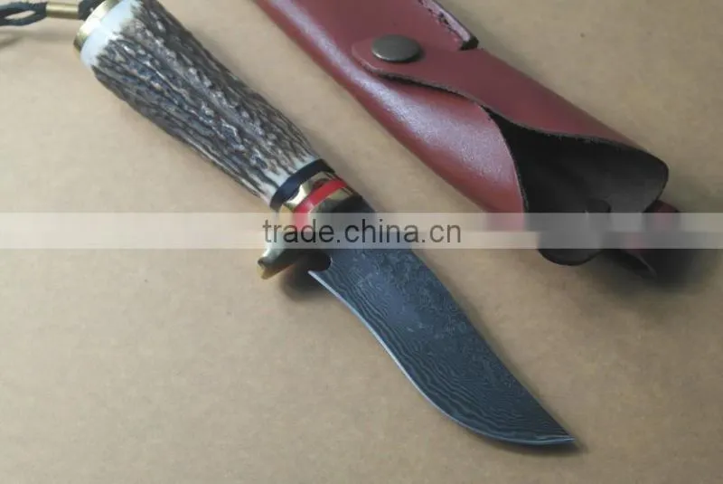 OEM 100% handmade Damascus steel hunting knife