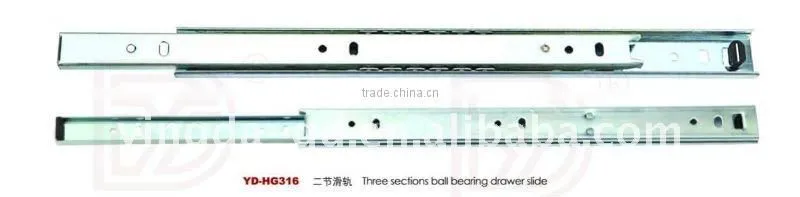 YD-HG316 two section ball bearing drawer slide for furniture cabinet