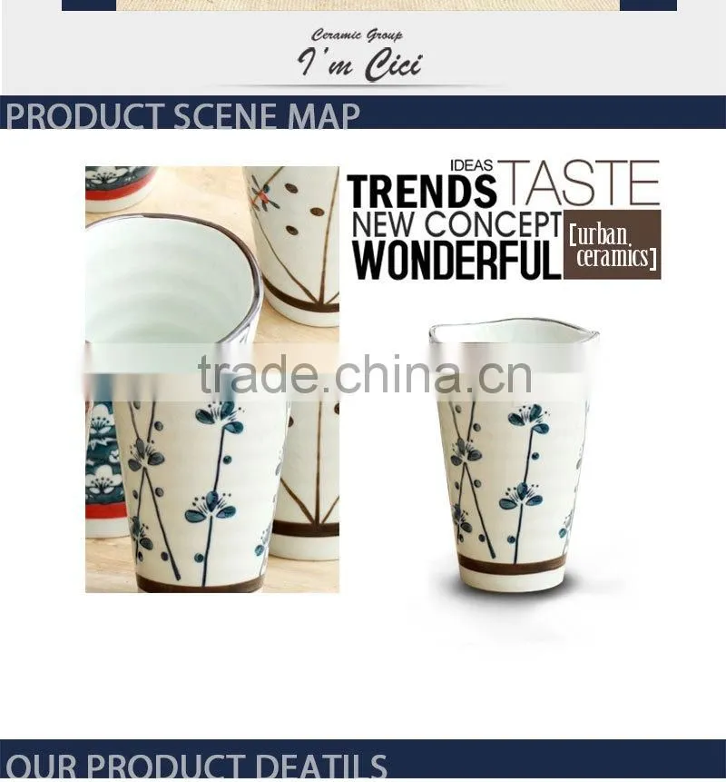 Chinese flower delicate ceramic mug CC-C014