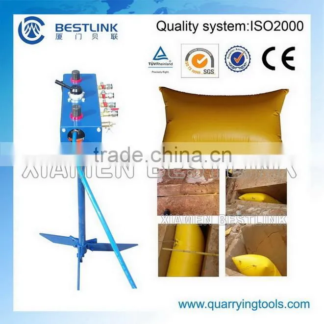 Air pushing bag for marble quarry