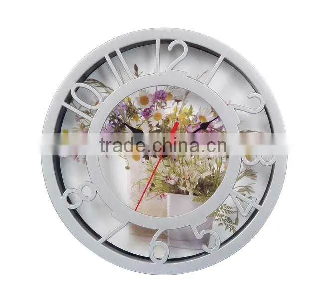 Fields and gardens plastic clock