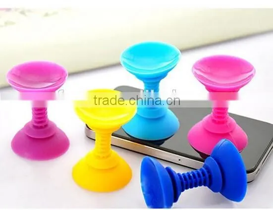 Silicone Double-sided Phone Suction Holder Sucker Stand / silicone cell phone stand / suction cup mobile phone stand