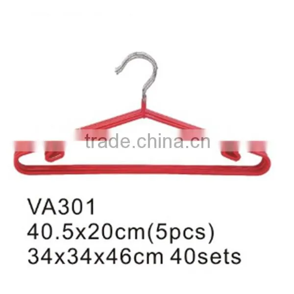 VA302 antique metal plastic coated hanger dry cleaner laundry clothes wire hanger
