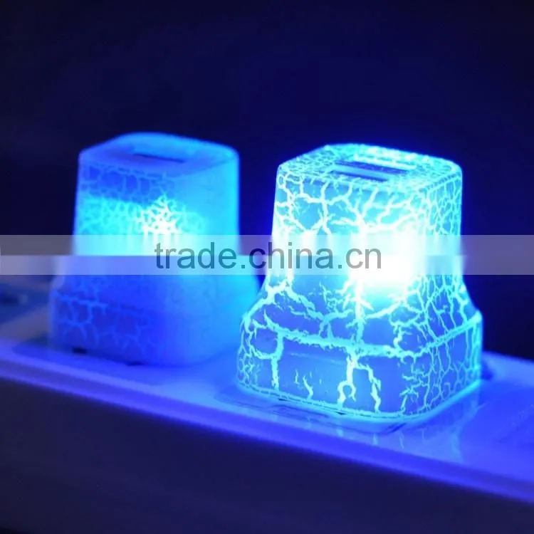 Led lighting usb wall charger, usb travel charger with led light, mobile phone wall charger