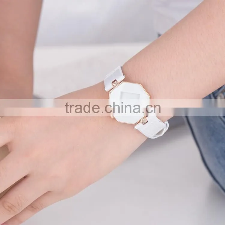New models from Doris Watch octagon case colorful leather band brand your own women luxury watch