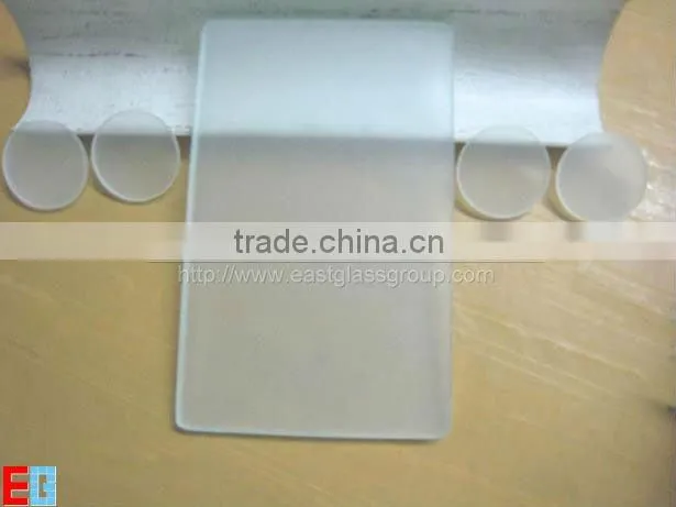 3-12mm clear & colored Acid etched glass