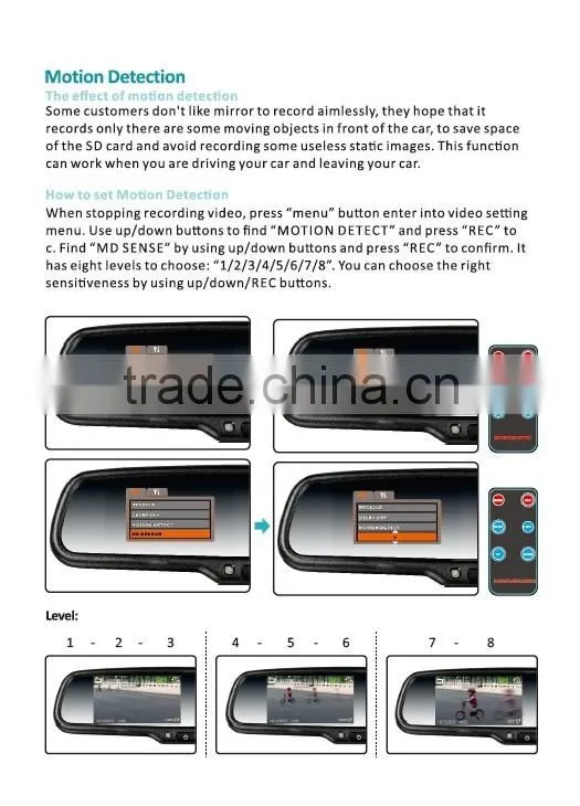 4.3" 1080P Car DVR Rearview Mirror with WIFI, 2-channel Recording, GPS tracker and Auto Dimming