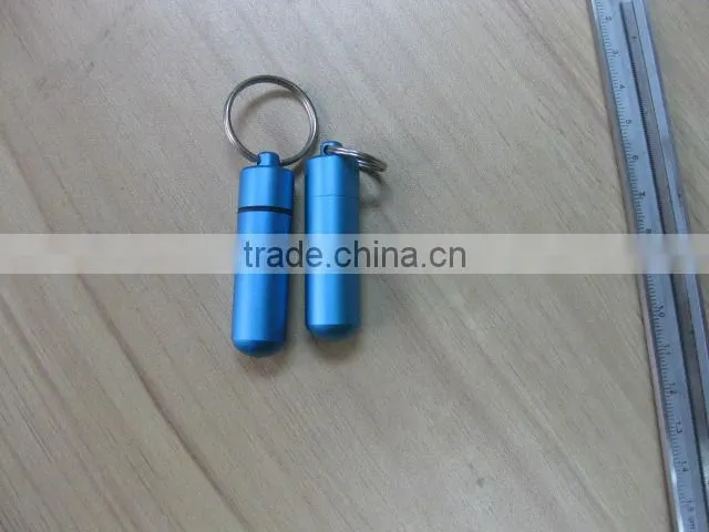 aluminium usefull keychain pill holder