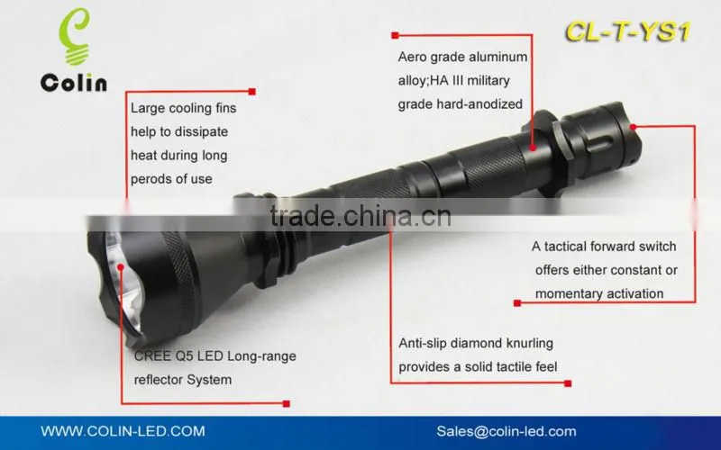 high brightness rechargeable led tactical flashlight