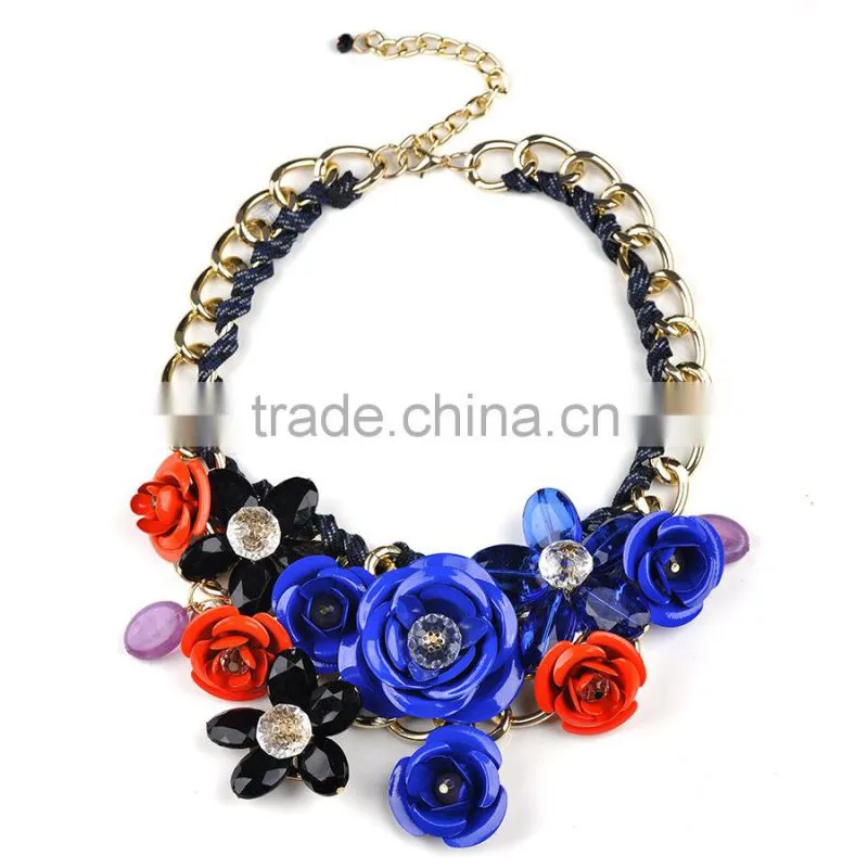 Flower necklace love forever christmas jewelry colored rosary