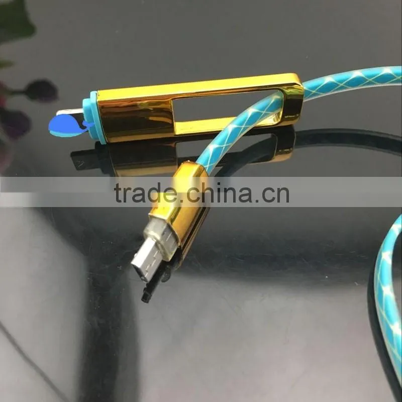 wholesale 5pin and 8pin usb cable data sync and charge 2 in1 usb data cable