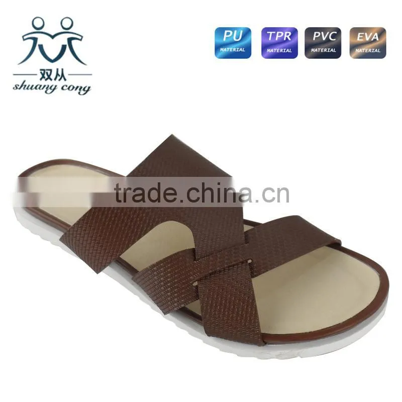 new fashion PU lining cross strap ladies slipper and shoes