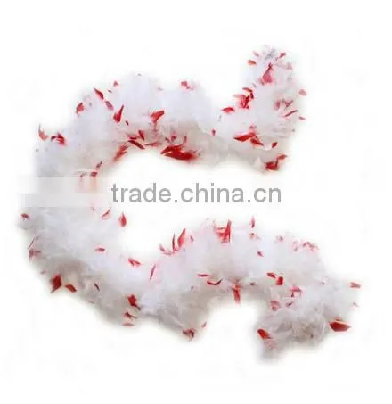 White Turkey Chandelle Feather Boas with Purple tips-party decoration