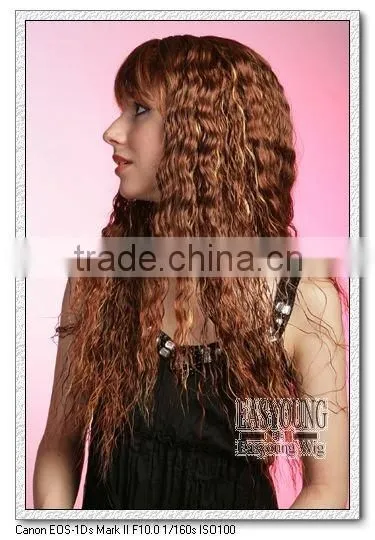 Alibaba wholesale long afro curly red synthetic hair wigs for black women