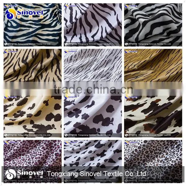 100% Polyester Animal Print Velvet Fabric for Toys