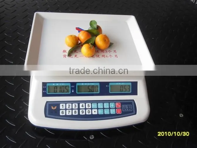 electronic price computing scale 30kg,digital price scale electronic bench scale with steel pan