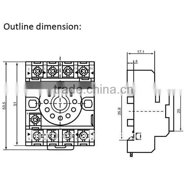 10A plug-in relay socket/omron relay socket/electriccal relay socket PF113A