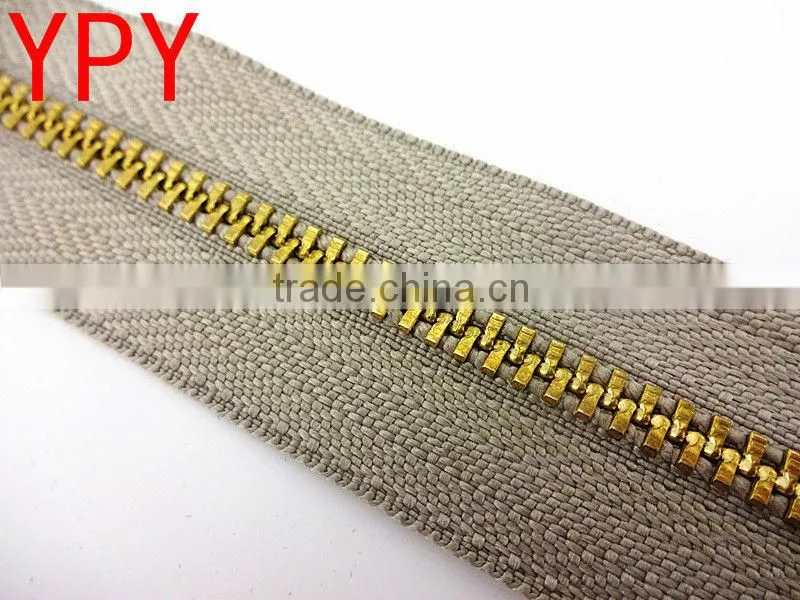 Hot Sale! High quality Y Teeth Brass Closed End 3 Metal Zipper