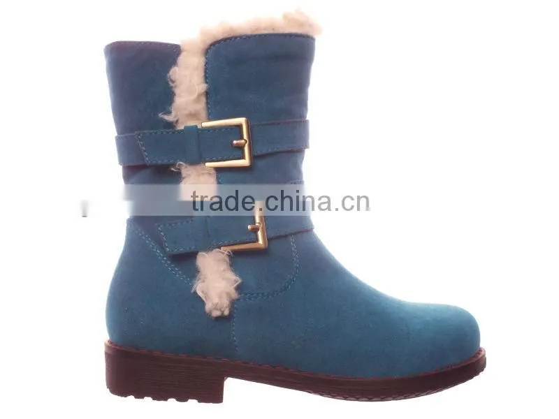 Girls latest fashion winter boots with strap buckles decoration