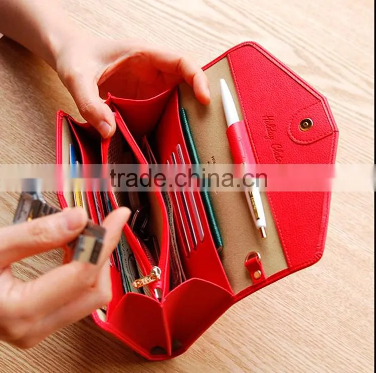 PU leather coin purse bag function pocket wallet cover