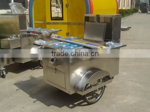 Well Structured bicycle bike hotdog food cart, mobile food trailer with wind umbrella