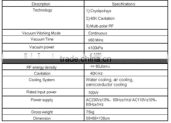Venus cooling cavitation rf led body fat freeze slimming machine