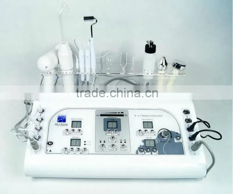 Popular 8 In 1 Multi-functional Ultrasonic Portable High Frequency Electrotherapy Facial Equipment Beauty Machine