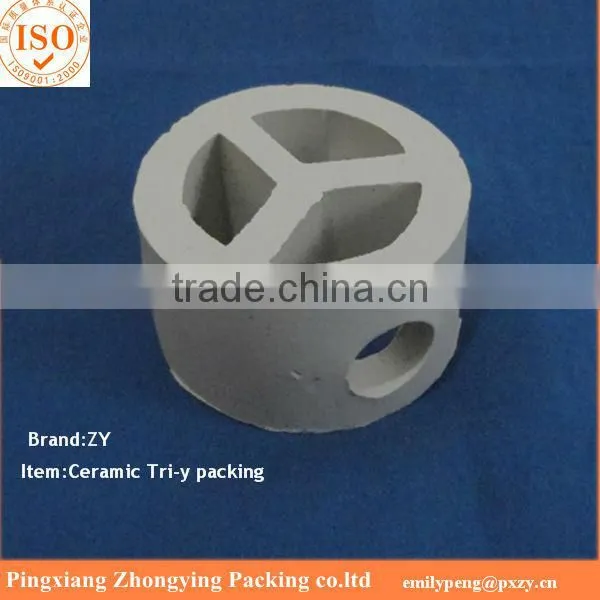 1", 1 1/2". 2" Ceramic Tri-pac Tower packing, Ceramic Random tower packing