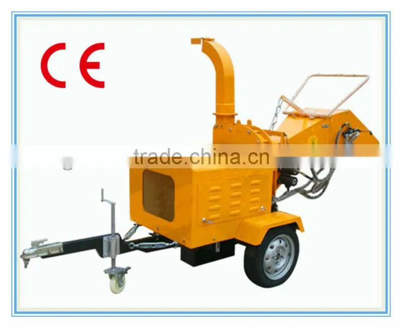 Trailer mounted wood chipper, ATV wood shredder, 40HP diesel engine