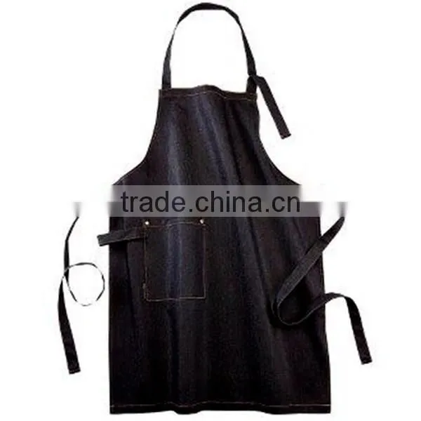 Full length new style bib dishwasher butcher fish cutting apron with green closure strips