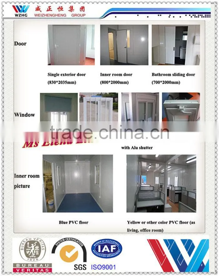 Sandwich Panel steel structure Container house/sandwich panel house 20FT container house container living homes