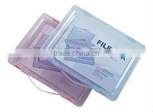 Portable plastic file boxes