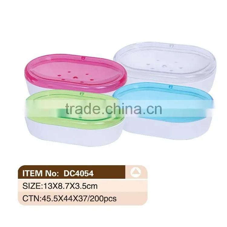 Colorful With Lid and Drain Plastic Soap Holder