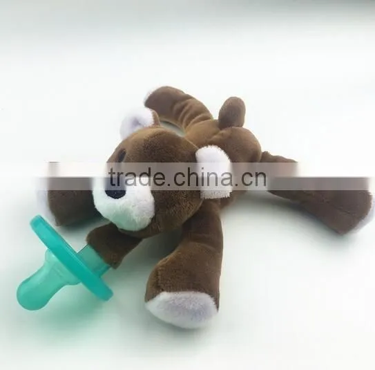 Plush Animal Pacifier and Teether Holder
