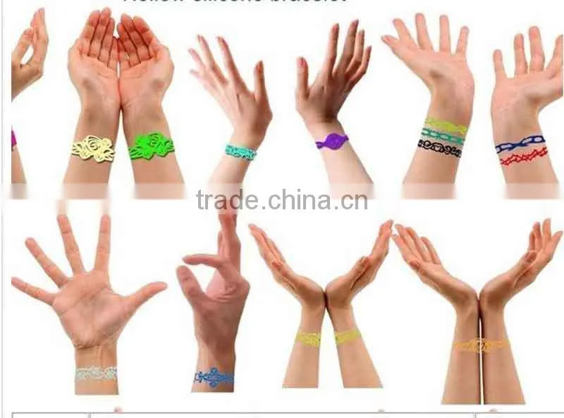 Cool hollow plastic bracelet silicone rubber bands