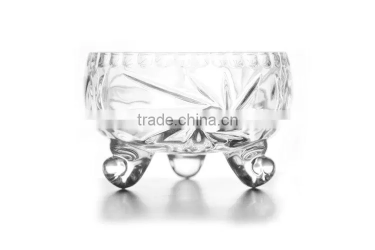 2015 Unique design glass halloween glass candy bowl with lid, wholesale glass sugar bowl