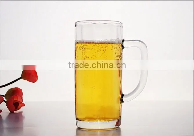 Haonai Promotional glass beer mugs with handle and custom logo