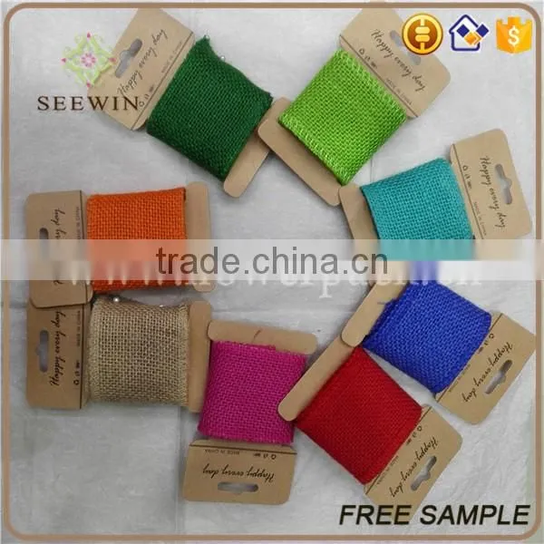 printed jute ribbon for deco and natural jute ribbon