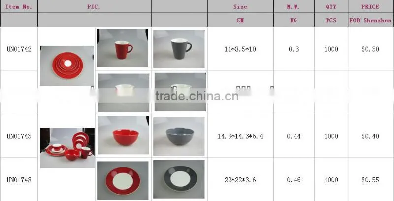 round color-glazed dinner set