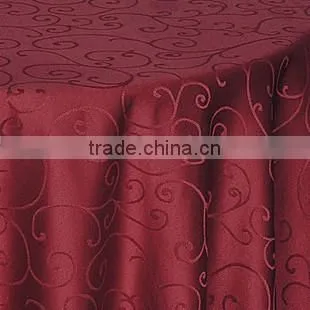 hotsale white jacquard table cover for hotel restaurant weddings