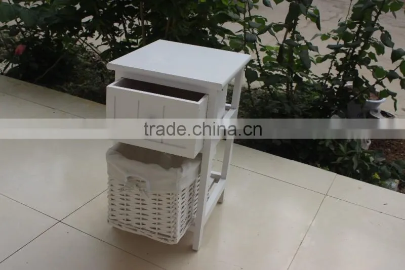 White Wooden Wicker Chest of Drawers ,Wooden Storage Chest