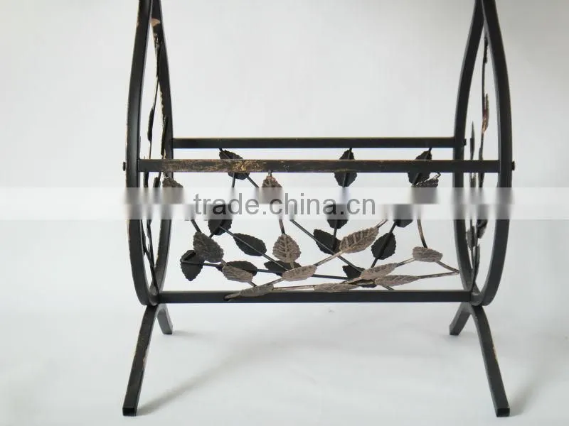 New Metal Leaf Design magazine table tempered wooden top coffee table