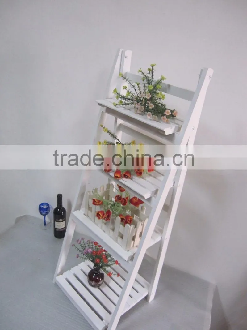Zakka Garden Wood Folding Flower Pot Shelf / Flower Shelf Rack / Plant Stand
