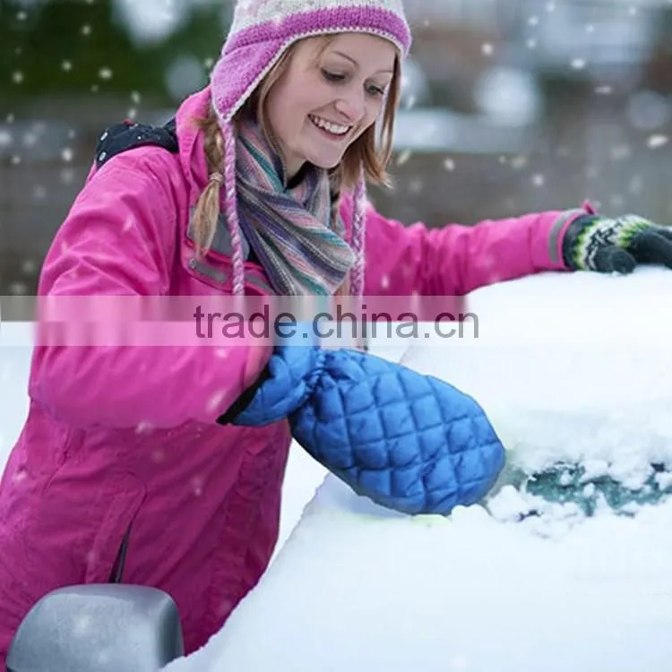 Winter thicken warm glove ice scraper car ice scraper
