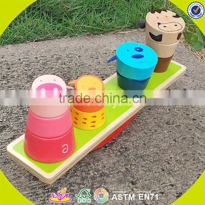 Wholesale hot wooden balance blocks toy for baby brain training wooden balance blocks toy W11F007