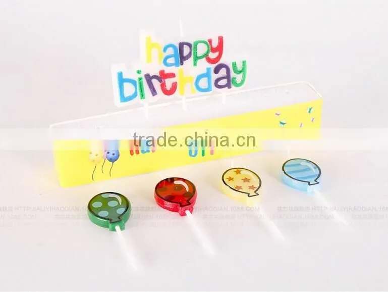Character and Balloon Happy Birthday Candle